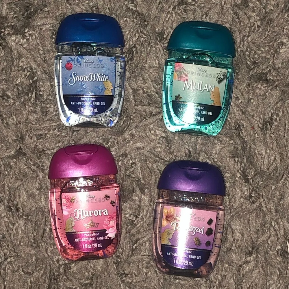 Bath & Body Works Disney Princess Anti Bacterial Hand Gel, Set of 4, New